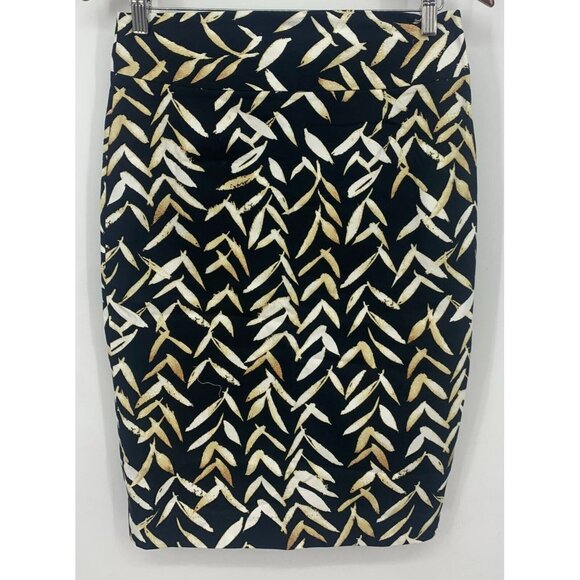 Grace Elements Skirt Size 4 Brown Multi Animal Instinct Zip Pencil Women New - Picture 1 of 7